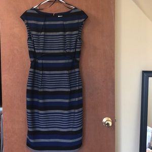 Professional blue, black and gray dress